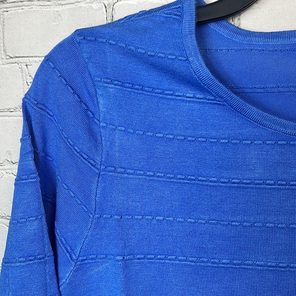 Charter Club Light Blue Textured Knit Long Sleeve Top Size Large - Picture 3 of 4